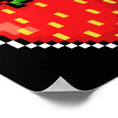 Pixel Strawberry 80s Video Game Halloween  Poster (Ecke)