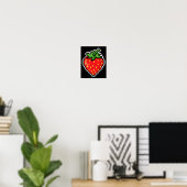 Pixel Strawberry 80s Video Game Halloween  Poster (Heimbüro)