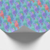 Pixel Stylized Birds Pattern Geschenkpapier (Ecke)