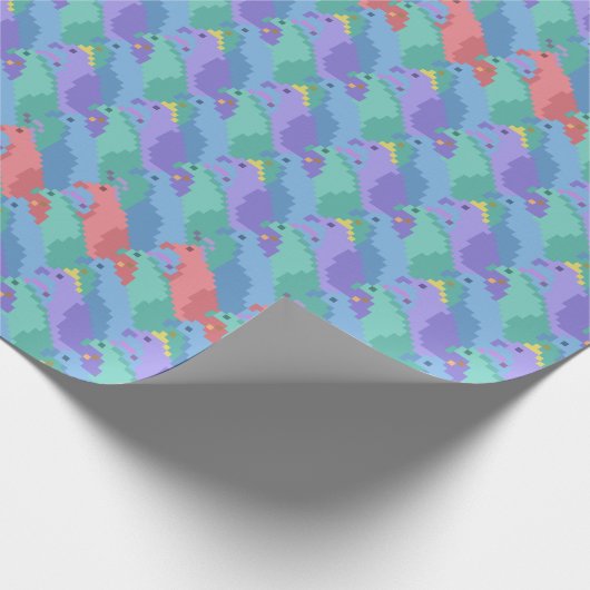 Pixel Stylized Birds Pattern Geschenkpapier (Ecke)
