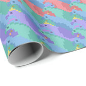 Pixel Stylized Birds Pattern Geschenkpapier (Rolleneckpunkt)