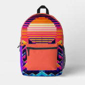 Pixel Sunset Bedruckter Rucksack (Vorderseite)