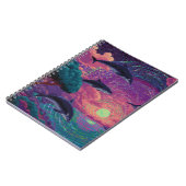 Pixel Sunset Dolphins Cosmic-Vortex-Notebook Notizblock (Linke Seite)