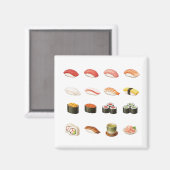 Pixel Sushi Magnet – Japanese Food Pixel Art (Vorderseite/Rückseite)