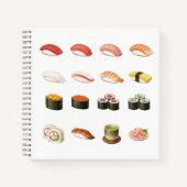 Pixel Sushi Notebook – Japanese Food Design Notizblock (Vorderseite)