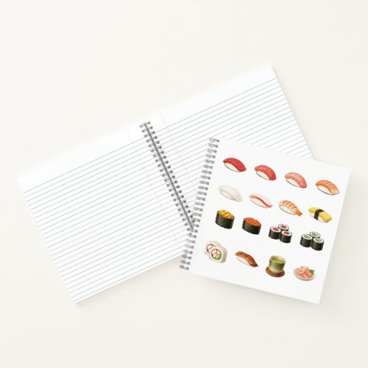 Pixel Sushi Notebook – Japanese Food Design Notizblock (Innenseite)