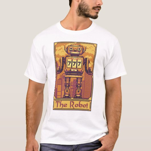Pixel-Tarot-Card-Robot T-Shirt (Vorderseite)