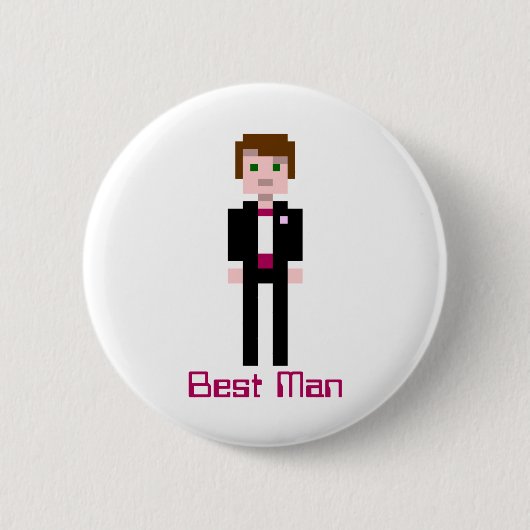 Pixel-Trauzeuge - Kastanienbraun - Gewohnheit Button (Vorderseite)