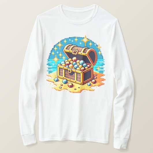 Pixel-Treasure-Test - Retro-Gaming-Loot-Design T-Shirt (Design vorne)
