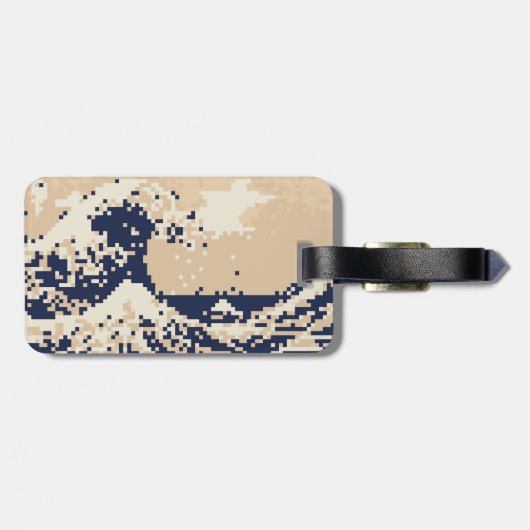 Pixel Tsunami 8 Bit Pixel Art Gepäckanhänger (Rückseite horizontal)