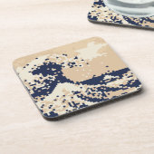 Pixel Tsunami 8 Bit Pixel Art Getränkeuntersetzer (Linke Seite)