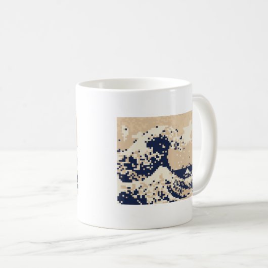 Pixel Tsunami 8 Bit Pixel Art Kaffeetasse (VorderseiteRechts)