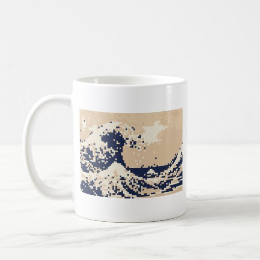 Pixel Tsunami 8 Bit Pixel Art Kaffeetasse (Links)