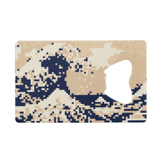 Pixel Tsunami 8 Bit Pixel Art Kreditkartenflaschenöffner (Rückseite Horizontal)