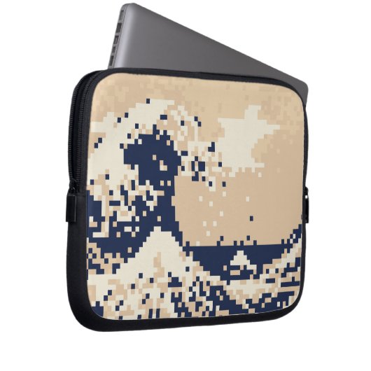 Pixel Tsunami 8 Bit Pixel Art Laptopschutzhülle (Vorne Rechts)