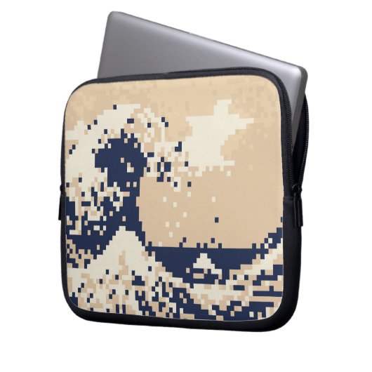 Pixel Tsunami 8 Bit Pixel Art Laptopschutzhülle (Vorderseite Links)