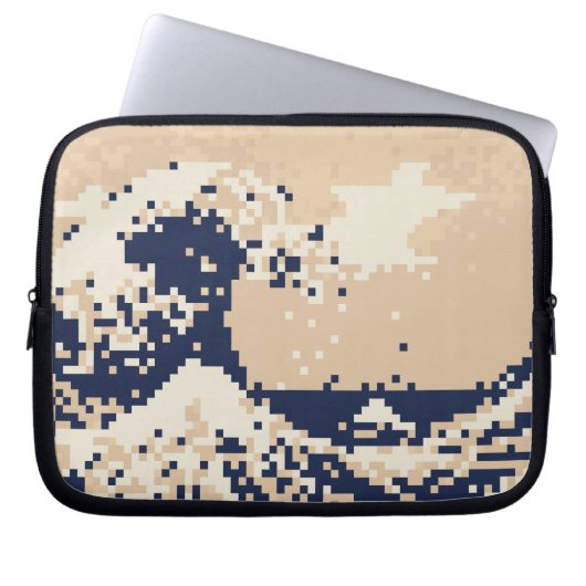 Pixel Tsunami 8 Bit Pixel Art Laptopschutzhülle (Vorderseite)