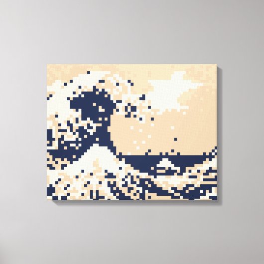 Pixel Tsunami 8 Bit Pixel Art Leinwanddruck (Vorderseite)