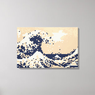 Pixel Tsunami 8 Bit Pixel Art Leinwanddruck
