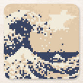 Pixel Tsunami 8 Bit Pixel Art Rechteckiger Pappuntersetzer (Vorderseite)
