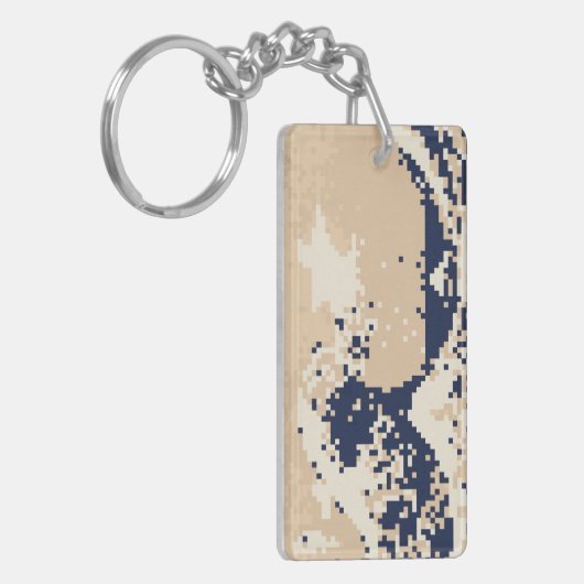 Pixel Tsunami 8 Bit Pixel Art Schlüsselanhänger (Vorderseite links)