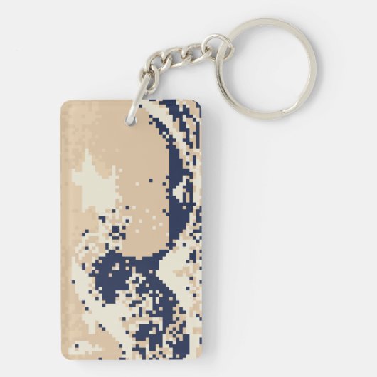 Pixel Tsunami 8 Bit Pixel Art Schlüsselanhänger (Rückseite)