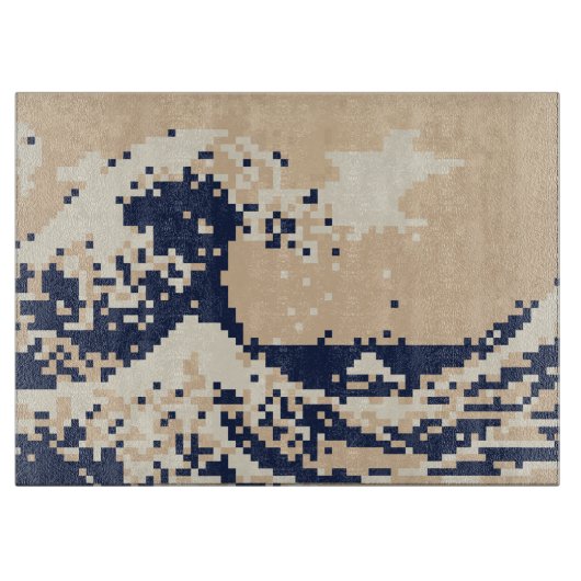 Pixel Tsunami 8 Bit Pixel Art Schneidebrett (Vorderseite)