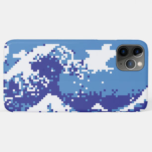 Pixel Tsunami Blau 8 Bit Pixel Art iPhone 11 Pro Max Hülle