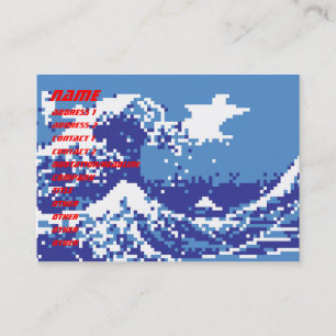 Pixel Tsunami Blau 8 Bit Pixel Art Visitenkarte