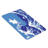 Pixel Tsunami Blau 8 Bit Pixelkunst Magnet (Rechte Seite)