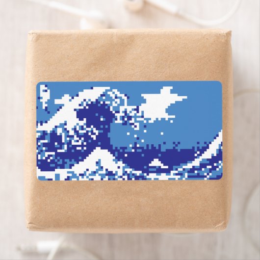 Pixel Tsunami Blue 8 Bit Pixel Art (Insitu)