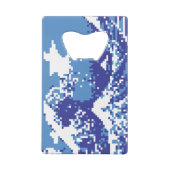 Pixel Tsunami Blue 8 Bit Pixel Art Geldbeutel Flaschenöffner (Rückseite)