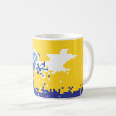 Pixel Tsunami Blue 8 Bit Pixel Art Kaffeetasse (VorderseiteRechts)
