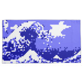 Pixel Tsunami Blue 8 Bit Pixel Art Kissenbezug (Vorderseite-Rechts)