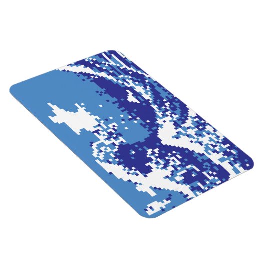 Pixel Tsunami Blue 8 Bit Pixel Art Magnet (Rechte Seite)