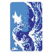 Pixel Tsunami Blue 8 Bit Pixel Art Magnet (Vertikal)