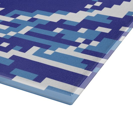 Pixel Tsunami Blue 8 Bit Pixel Art Schneidebrett (Ecke)