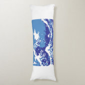 Pixel Tsunami Blue 8 Bit Pixel Art Seitenschläferkissen (Vorderseite Vertikal)