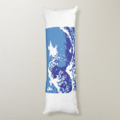 Pixel Tsunami Blue 8 Bit Pixel Art Seitenschläferkissen (Rückseite (Vertikal))