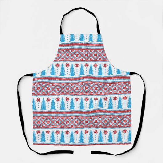Pixel Ugly Sweater Christmas Pattern Schürze (Vorderseite)