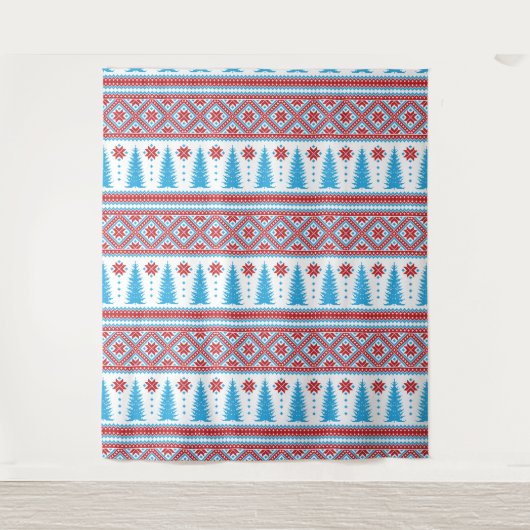 Pixel Ugly Sweater Christmas Pattern Wandteppich (Vorderseite)