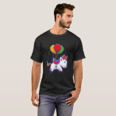 Pixel Unicorn auf Balloons T-Shirt (Vorne ganz)