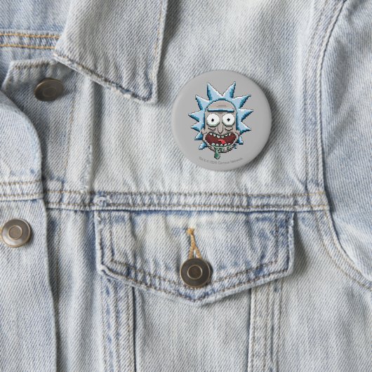 Pixel Vers Rick Drooling Head Button (Beispiel)