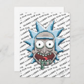 Pixel Vers Rick Drooling Head Mitteilungskarte (Vorne/Hinten)