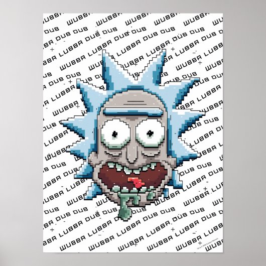 Pixel Vers Rick Drooling Head Poster (Vorne)