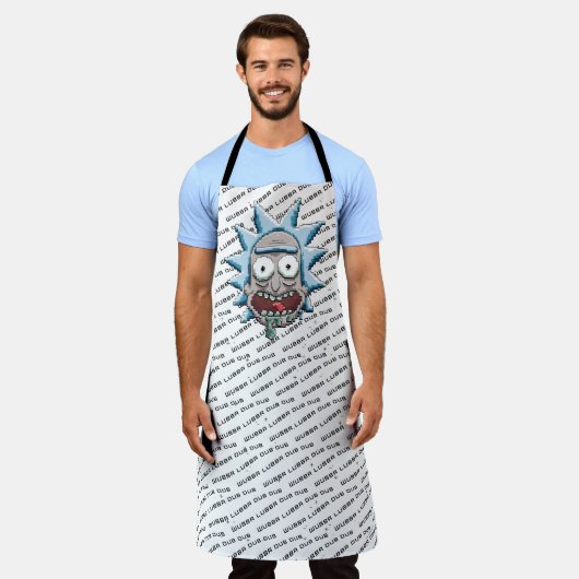 Pixel Vers Rick Drooling Head Schürze (Getragen)