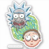 Pixel Vers Rick und Morty Portal Graphic Aufkleber (Vorderseite)