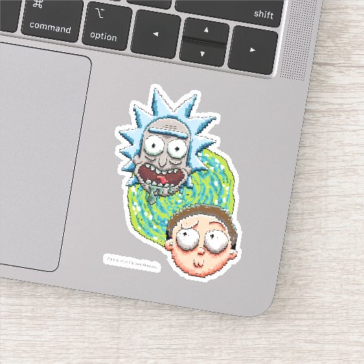 Pixel Vers Rick und Morty Portal Graphic Aufkleber (Detail)