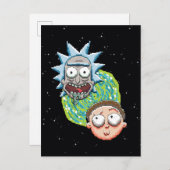 Pixel Vers Rick und Morty Portal Graphic Einladungspostkarte (Vorne/Hinten)
