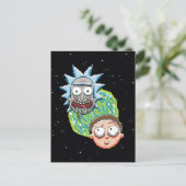 Pixel Vers Rick und Morty Portal Graphic Einladungspostkarte (Stehend Vorderseite)
